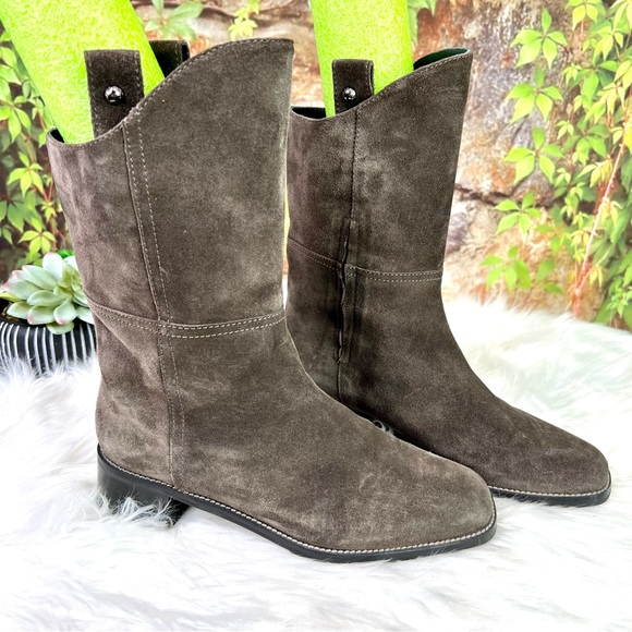 Stuart Weitzman Shoes - STUART WEITZMAN Mushroom Suede Mid-Calf Boots, 7.5M
